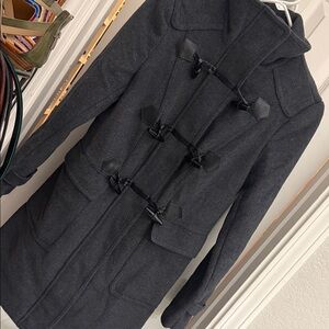 Forever 21 Charcoal Gray Wool-Blend Toggle Pea Coat